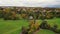 Best aerial top view flight drone. Weimar garden house goethe park german fall