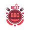 Best BBQ grill funny flat hand drawn vector color icon