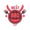 Best BBQ grill funny flat hand drawn vector color icon