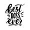 Best boss ever lettering card.