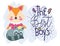 The best boys cute fox and raccoon cartoon card