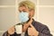 Best breathing respiratory mask. Hospital or pollution protect face masking. medical mask as corona protection. man