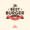 The Best Burger logo. Fresh and Tasty bistro. Letters and ribbons with stars. Vintage logo.