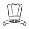 Best Chef Award Logotype with Hat Thin Outline