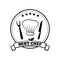 Best Chef Monochrome Round Emblem with Five Stars