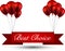 Best choice red ribbon background with balloons.