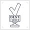 Best choice trophy linear. Award for good goods or product. Vector