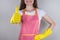 Best cleaning of your house concept. Cropped closeup photo portrait of optimistic excited cheerful professional wife know how to