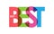 BEST. Color colorful banner, lowercase letters