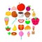 Best cook icons set, cartoon style