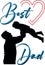 Best dad greeting vector print, card for father`s day or birthday