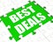Best Deals Puzzle Shows Great Deal Promotion Or Bargain