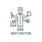 Best doctor line icon, vector. Best doctor outline sign, concept symbol, flat illustration