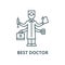 Best doctor vector line icon, linear concept, outline sign, symbol