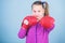 Best exercise. Fitness diet. energy health. workout of small girl boxer. Sport success. sportswear fashion. punching