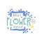 Best flower shop logo template, element for floral boutique, store, flyer, card, banner colorful hand drawn vector