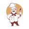 Best Food, happy cartoon chef, vector illustration for your logo