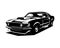 best ford mustang 429 muscle car for logo, solated white background showing from side available in eps 10 format.