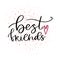 Best friend print. Typographic poster design. Printable calligraphic greeting card