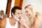Best friends make the best relationships. Shot of a young woman putting shaving cream on her husband and laughing.