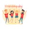 Best Friends Spend Fun Time. Friendship Day Flat