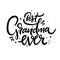 Best Grandma Ever hand drawn vector lettering. Isolated on white background.