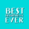 Best Grandparents Ever 3d hand lettering on mint green background. Grandparents Day retro greeting card. Easy to edit vector