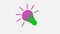 Best green and pink color idea bulb icon on white background