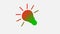 Best green and red color idea bulb icon on white background