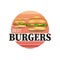 Best hamburger burgers vector icon logo on a white background