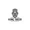 The best king beer logo design, king with hops logo concept, Mustache Face beard with hops logo design, black and white logo,