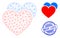 Best Life Grunge Seal Stamp and Web Network Love Hearts Vector Icon