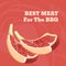 Best meat for BBQ, barbeque ingredients banner