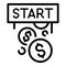 Best money startup icon, outline style