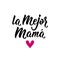 Best mother - in Spanish. Lettering. Ink illustration. Modern brush calligraphy. La mejor Mama