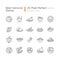 Best national dish pixel perfect linear icons set