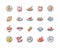 Best national dish RGB color icons set