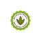 Best natural product flat badge, round sign. Bio eco symbol