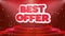 Best offer text animation stage podium confetti loop animation