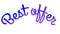 best offer text written on blue colour illustrations in white png background