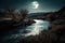Best places to see the moon over a river