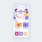 Best podcasts app smartphone interface vector template