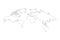 Best popular world map outline graphic sketch style, background vector of Asia Europe north south america and africa