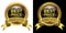 Best Price gold emblem with ribbon isolated white & black