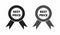 Best Price Icons round ribbons in black and grey colors