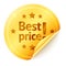 Best price isolated golden vector sticker