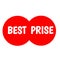 Best prise stickers red circle and white letters icon 3d brand and productions
