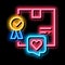 best product bought client neon glow icon illustration
