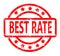 Best rate red rubber stamp on white background. best rate stamp
