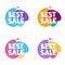 Best Sale banner set. Discount template design. Trendy gradient bubbles. Colorful vector illustration.